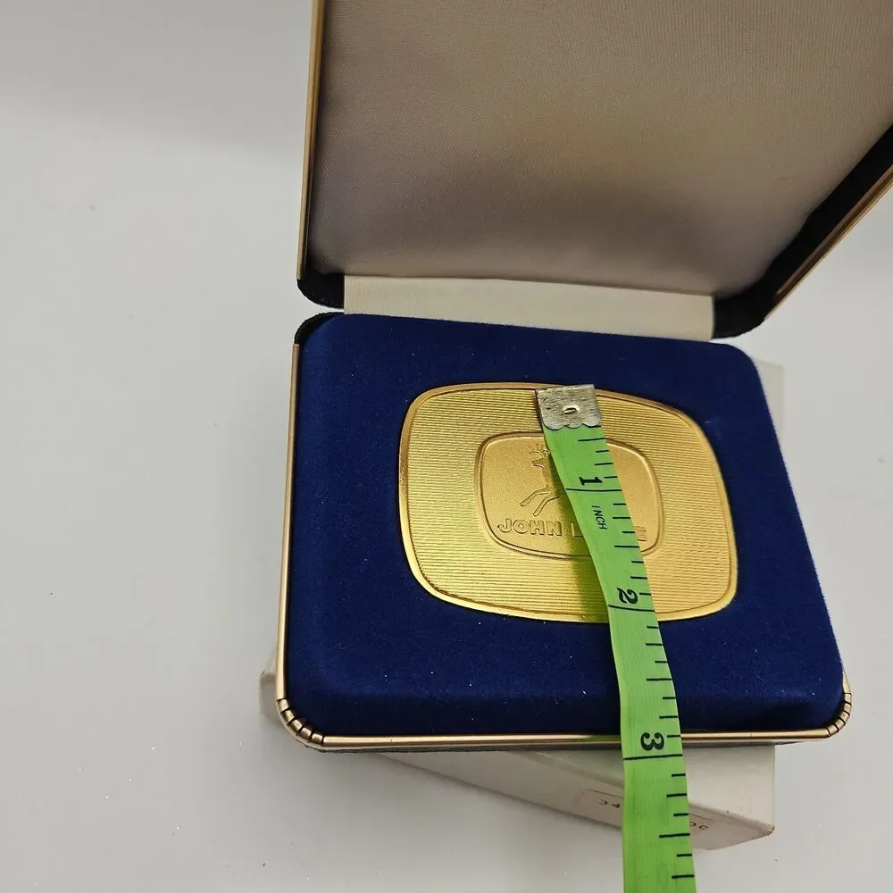 1956 John Deere 4 Legged Deer Trademark 24K Gold Plated Belt Buckle 1986 3403